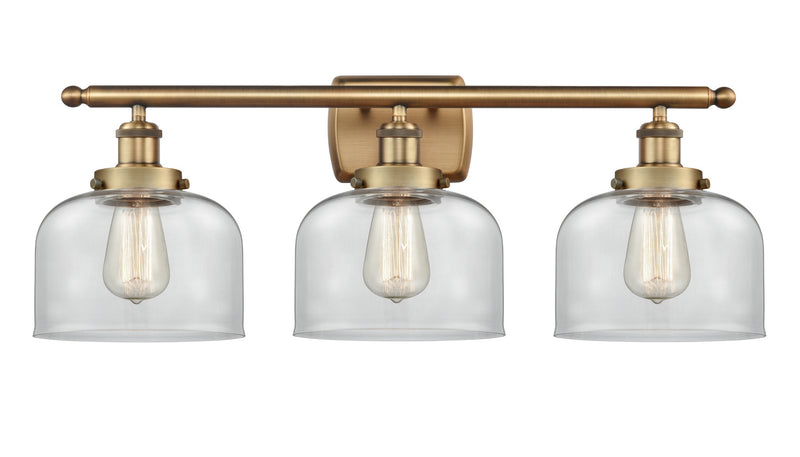 Innovations 916-3W-BB-G72 Three Light Bath Vanity, Brushed Brass
