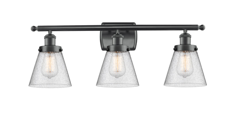 Innovations 916-3W-BK-G64 Three Light Bath Vanity, Matte Black