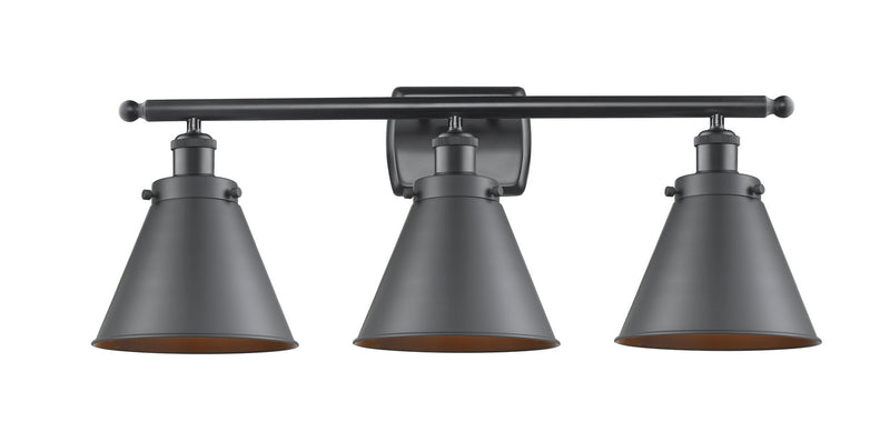 Innovations 916-3W-BK-M13 Three Light Bath Vanity, Matte Black