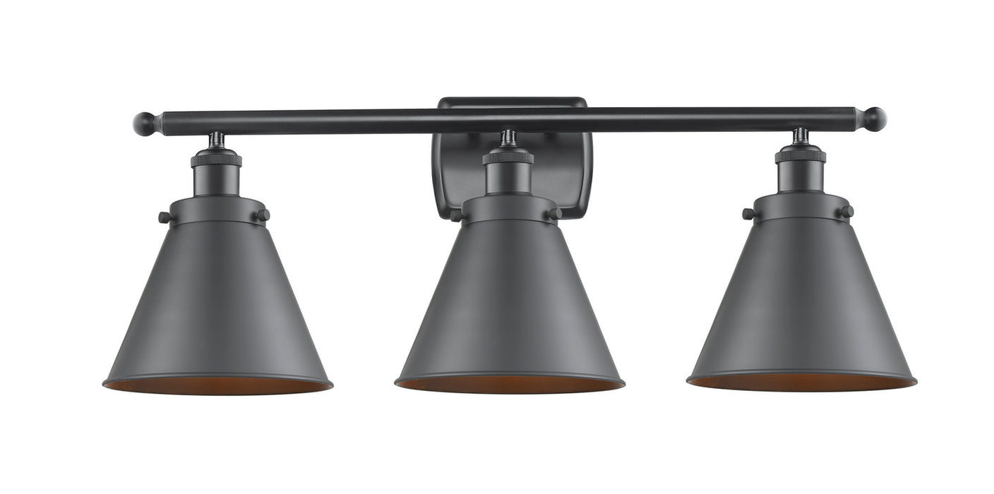 Innovations 916-3W-BK-M13 Three Light Bath Vanity, Matte Black