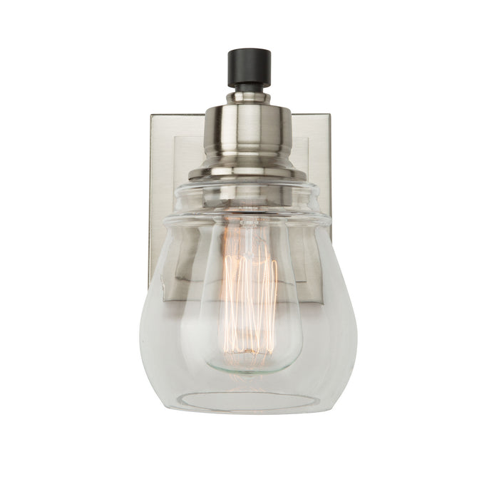 Artcraft AC11681NB One Light Vanity, Black and Brushed Nickel