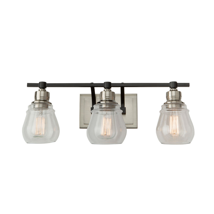 Artcraft AC11683NB Three Light Vanity, Black and Brushed Nickel