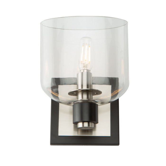 Artcraft AC11691NB One Light Vanity, Black and Brushed Nickel