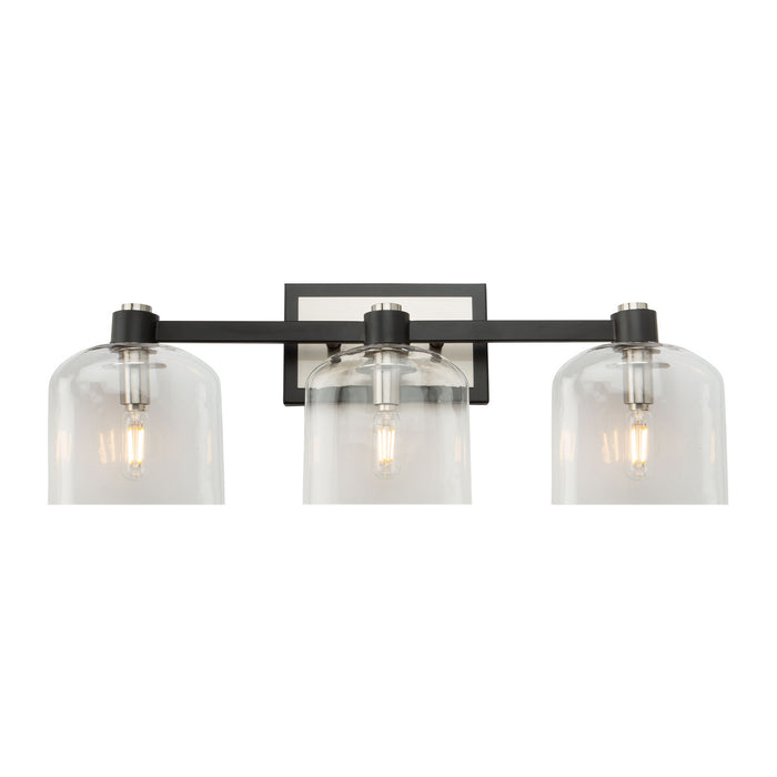 Artcraft AC11693NB Three Light Vanity, Black and Brushed Nickel