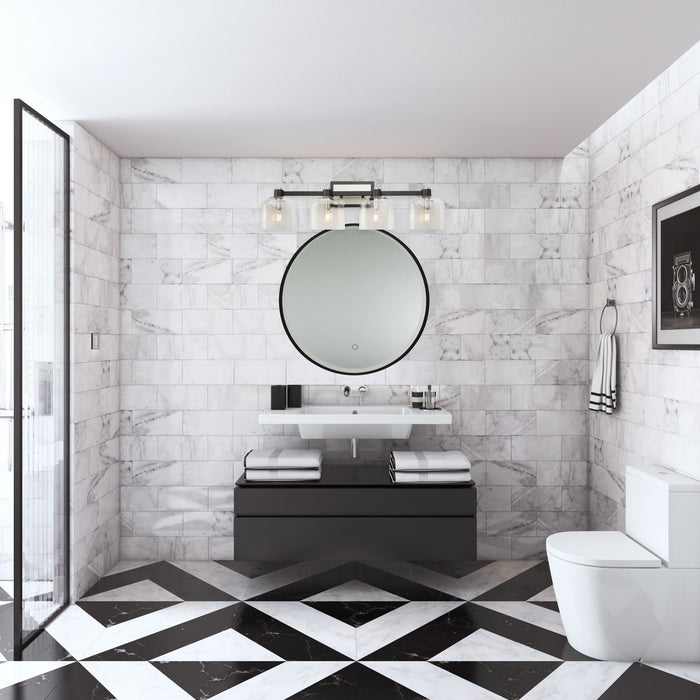 Artcraft AC11694NB Four Light Vanity, Black and Brushed Nickel