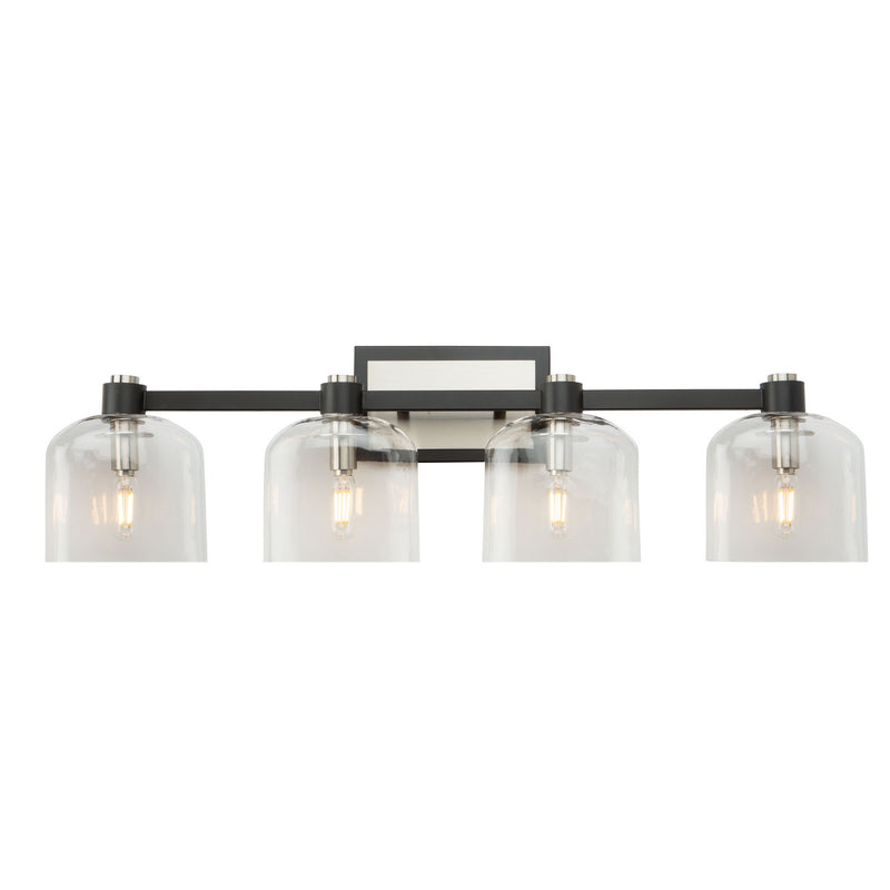 Artcraft AC11694NB Four Light Vanity, Black and Brushed Nickel