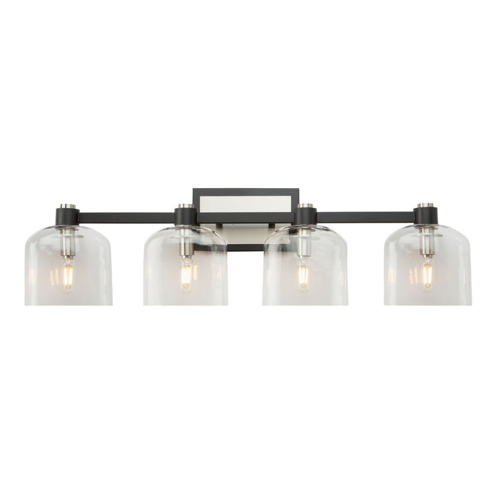 Artcraft AC11694NB Four Light Vanity, Black and Brushed Nickel
