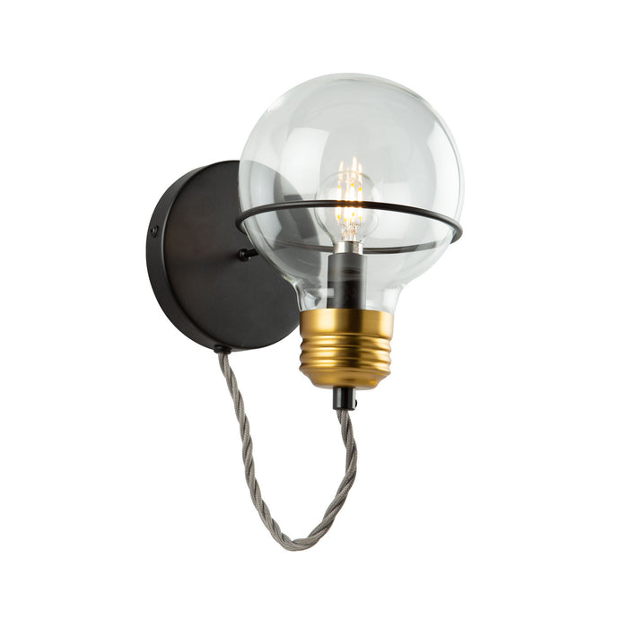 Artcraft AC11721BK One Light Wall Sconce, Black and Brushed Brass