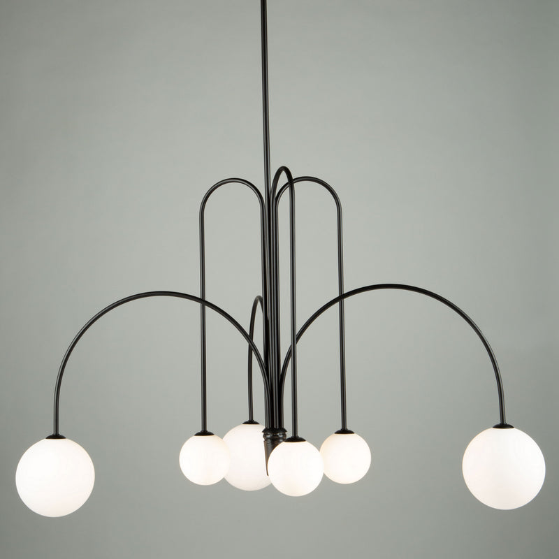 Artcraft AC6656BK LED Chandelier, Semi Matte Black