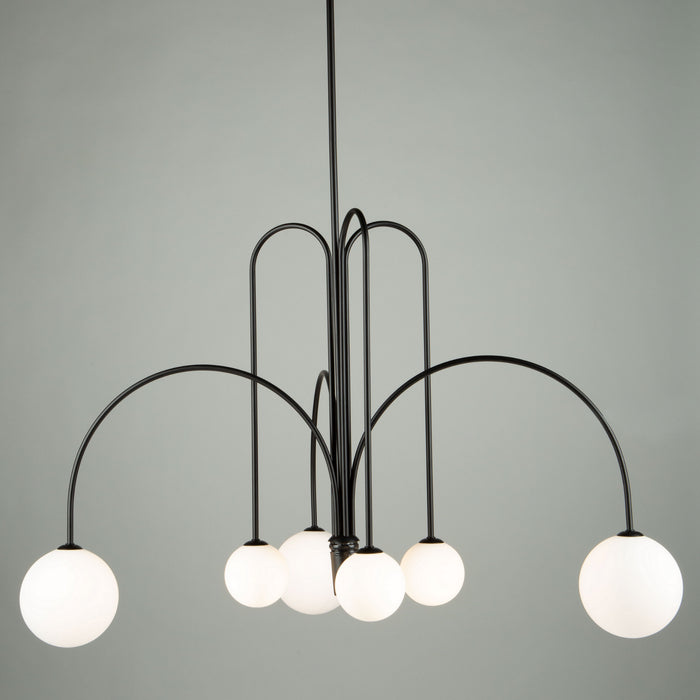 Artcraft AC6656BK LED Chandelier, Semi Matte Black