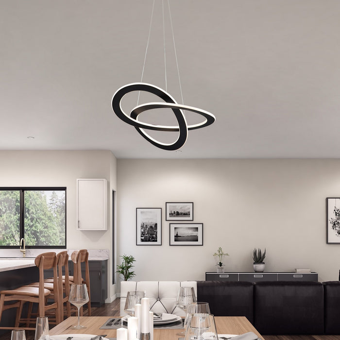 Artcraft AC7076BK LED Chandelier, Black