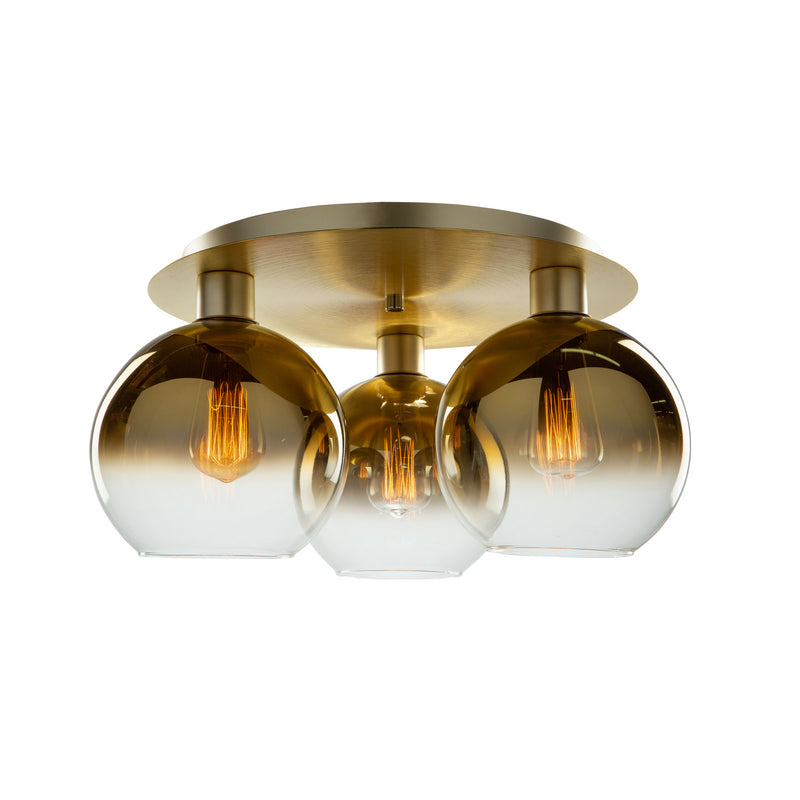 Artcraft SC13282GD Three Light Semi-Flush Mount, Gold