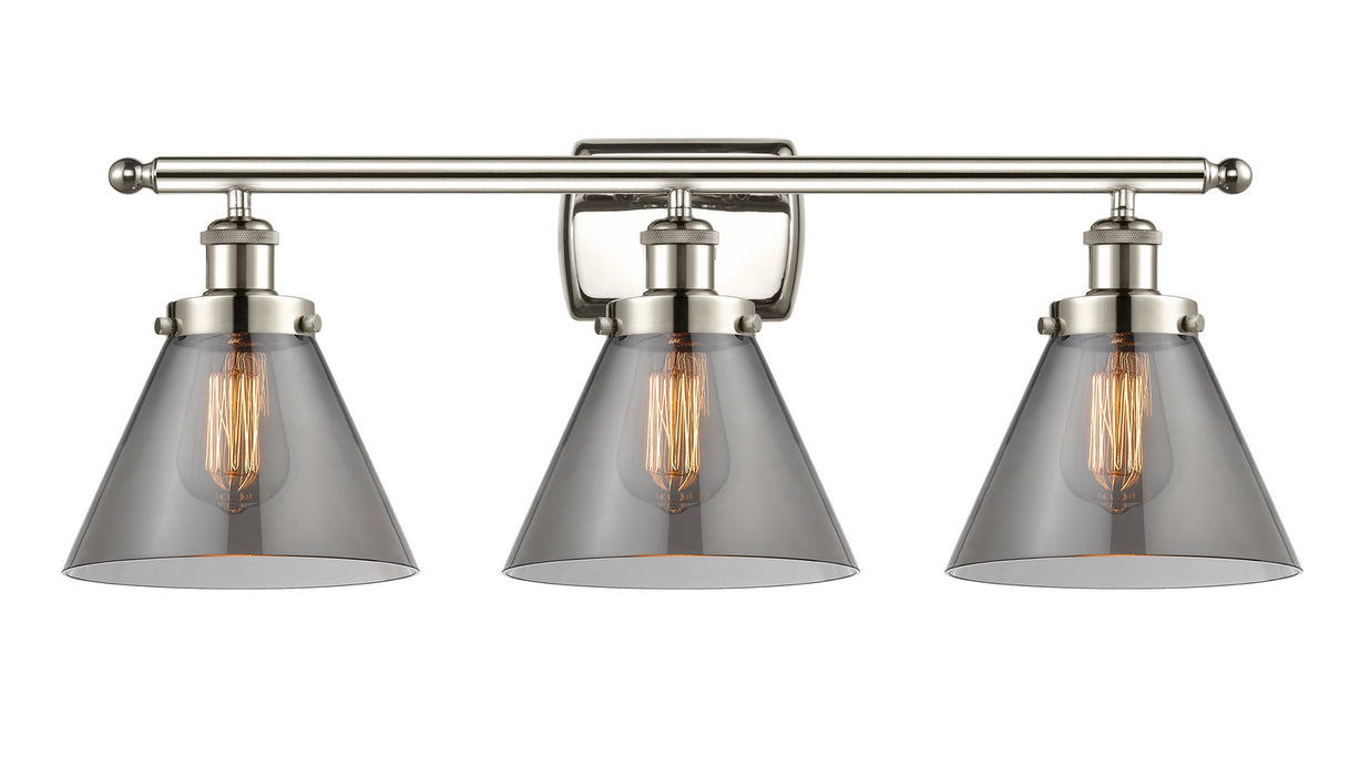 Innovations 916-3W-PN-G43 Three Light Bath Vanity, Polished Nickel