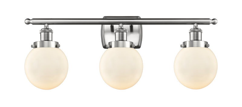 Innovations 916-3W-SN-G201-6 Three Light Bath Vanity, Brushed Satin Nickel