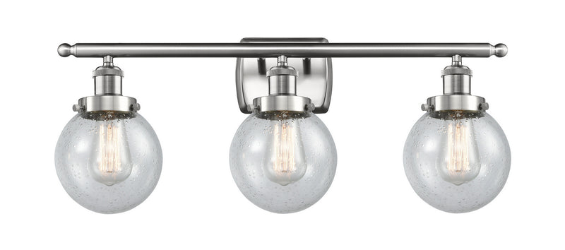 Innovations 916-3W-SN-G204-6 Three Light Bath Vanity, Brushed Satin Nickel