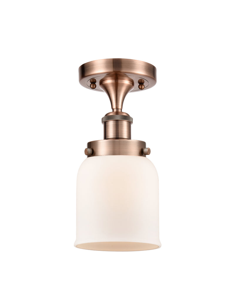 Innovations 916-1C-AC-G51 One Light Semi-Flush Mount, Antique Copper