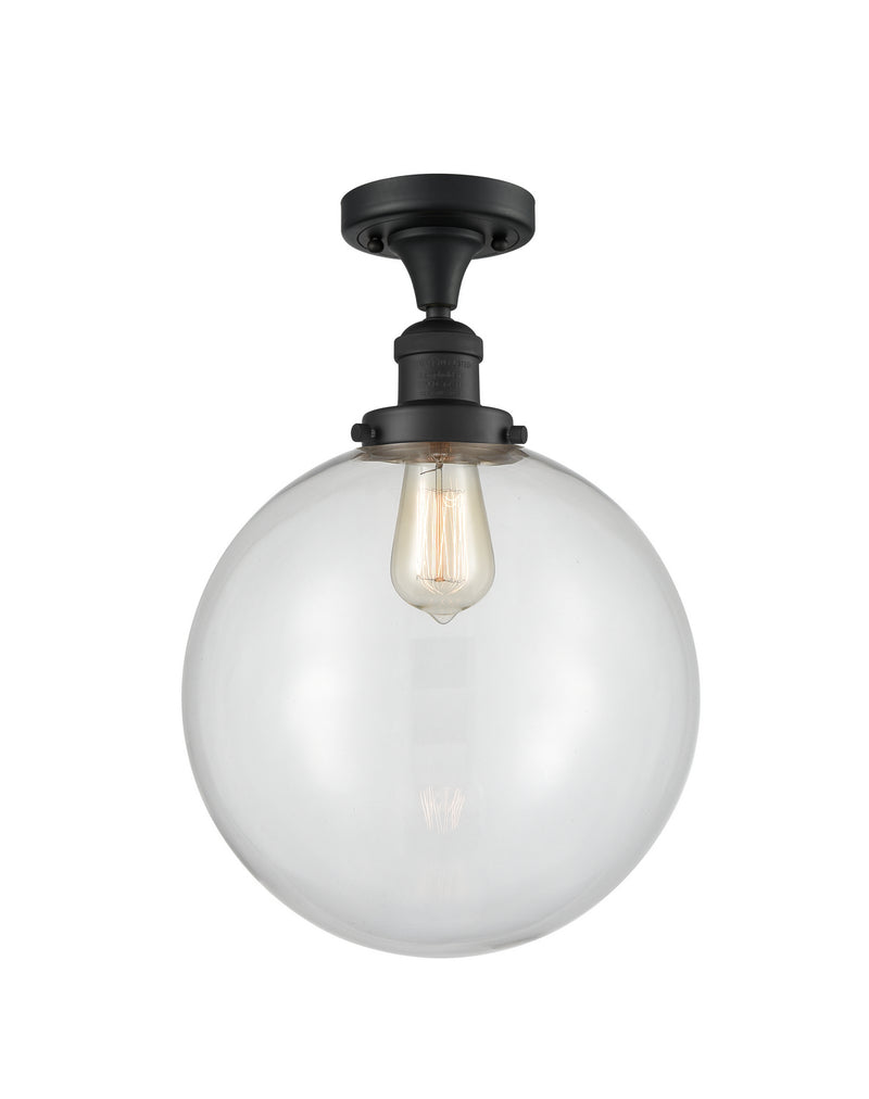 Innovations 517-1CH-BK-G202-12-LED LED Semi-Flush Mount, Matte Black