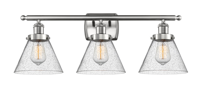 Innovations 916-3W-SN-G44 Three Light Bath Vanity, Brushed Satin Nickel