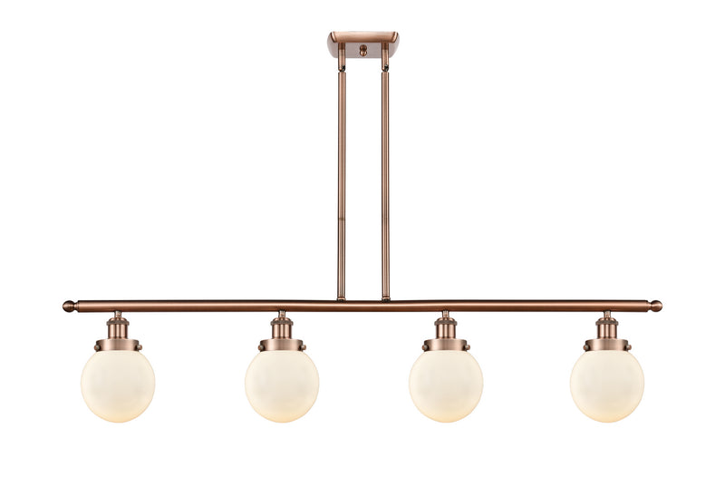 Innovations 916-4I-AC-G201-6-LED LED Island Pendant, Antique Copper