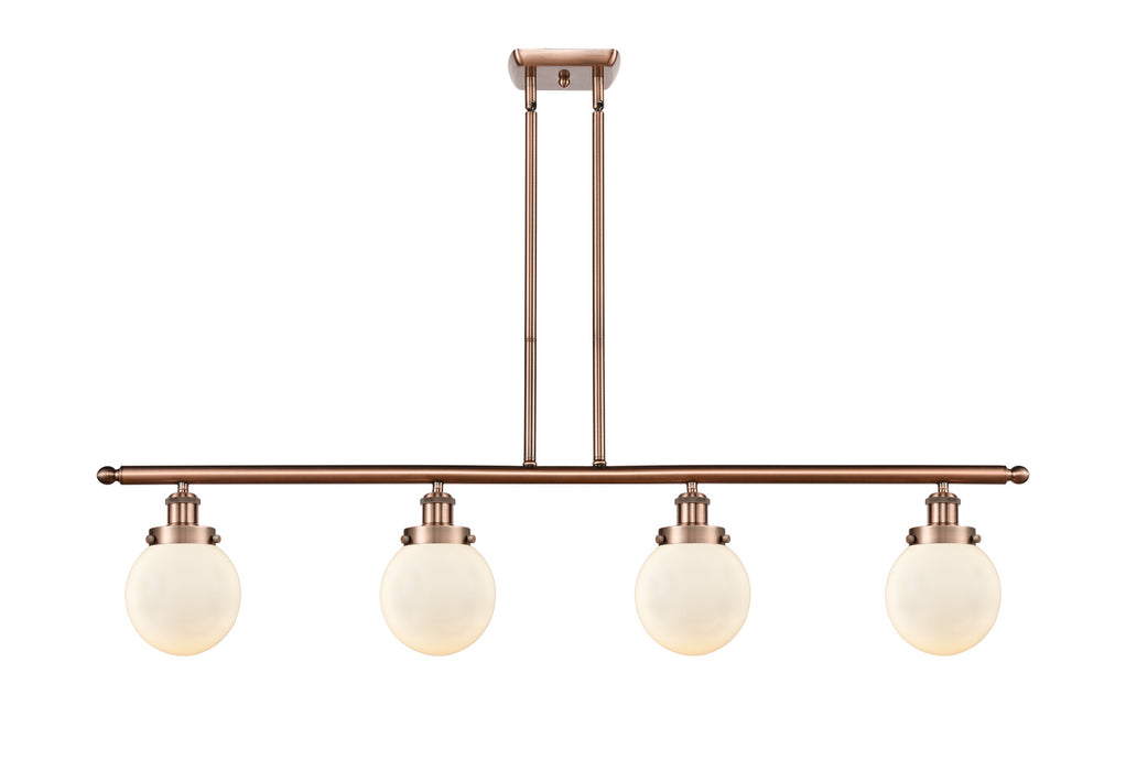 Innovations 916-4I-AC-G201-6-LED LED Island Pendant, Antique Copper