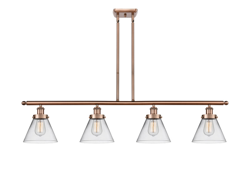 Innovations 916-4I-AC-G42 Four Light Island Pendant, Antique Copper