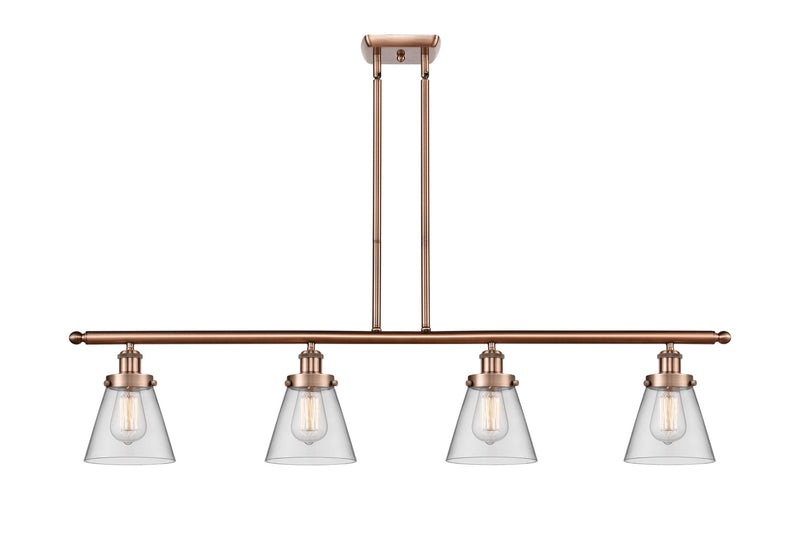 Innovations 916-4I-AC-G62 Four Light Island Pendant, Antique Copper