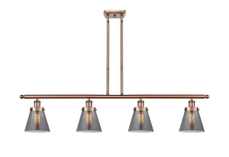 Innovations 916-4I-AC-G63 Four Light Island Pendant, Antique Copper