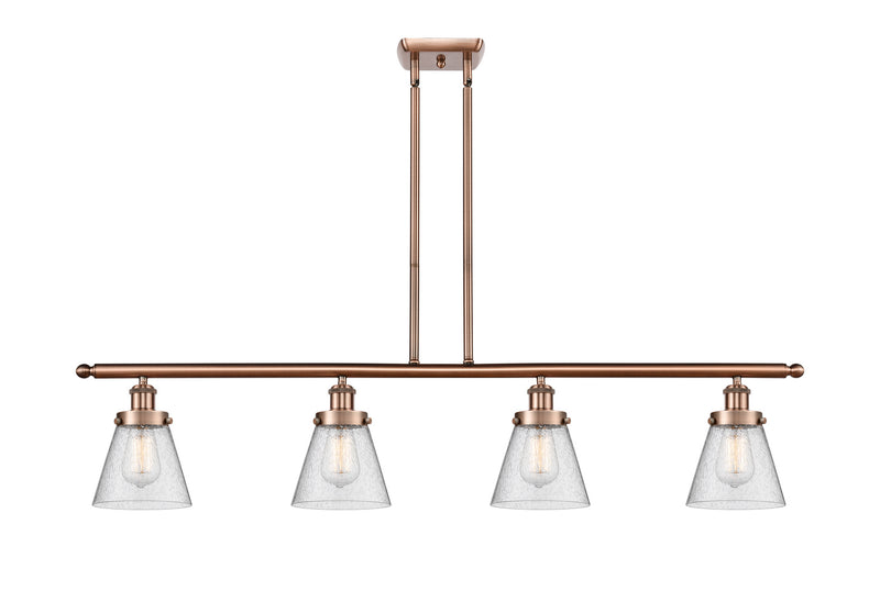Innovations 916-4I-AC-G64 Four Light Island Pendant, Antique Copper