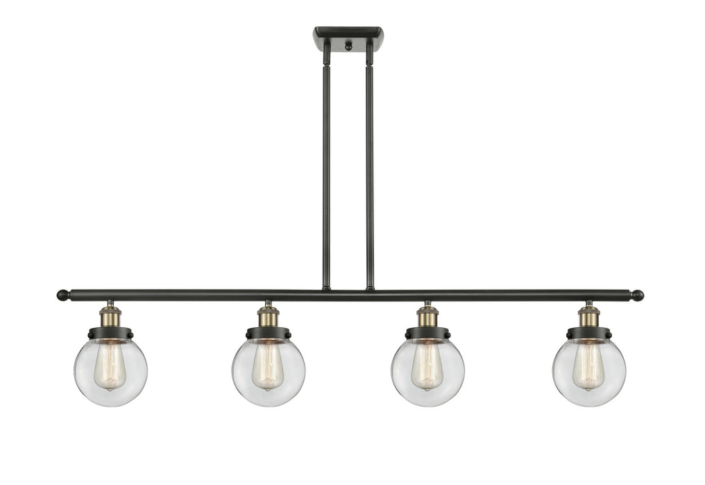 Innovations 916-4I-BAB-G202-6 Four Light Island Pendant, Black Antique Brass