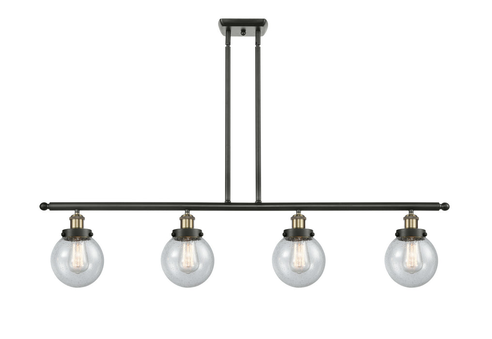 Innovations 916-4I-BAB-G204-6 Four Light Island Pendant, Black Antique Brass