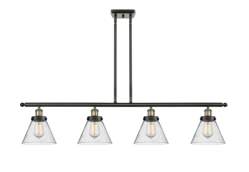 Innovations 916-4I-BAB-G44 Four Light Island Pendant, Black Antique Brass