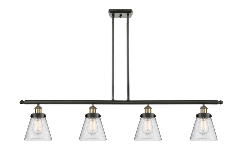 Innovations 916-4I-BAB-G64 Four Light Island Pendant, Black Antique Brass