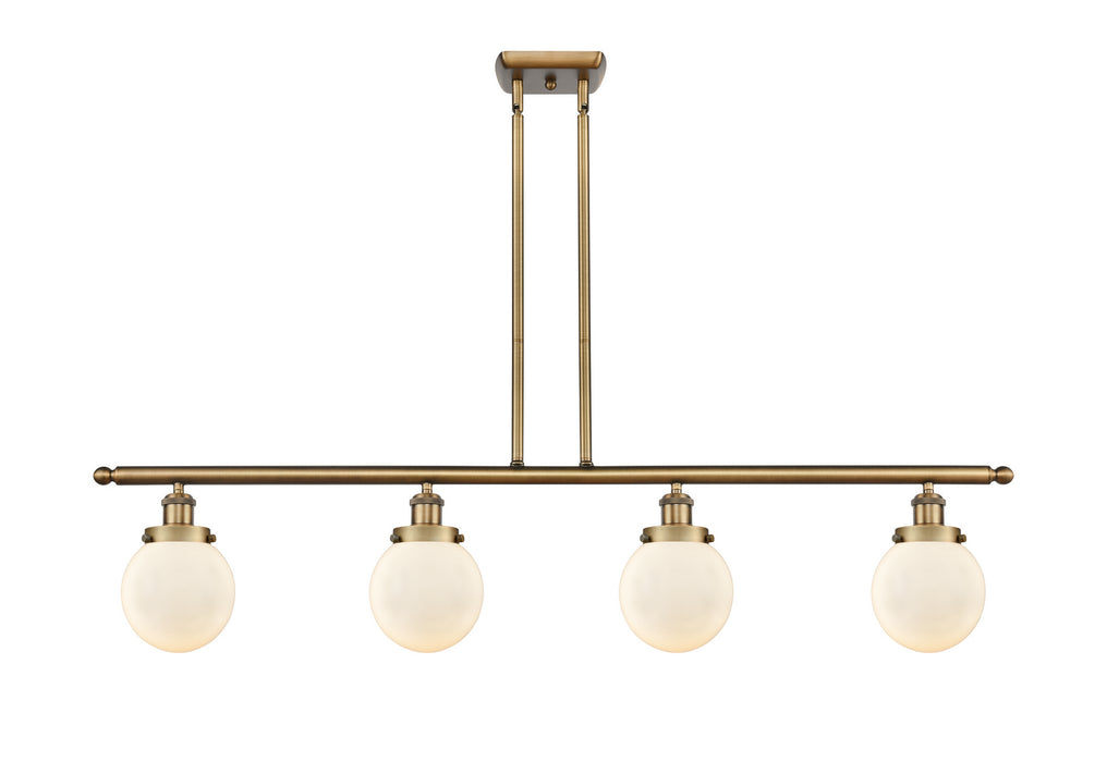 Innovations 916-4I-BB-G201-6 Four Light Island Pendant, Brushed Brass