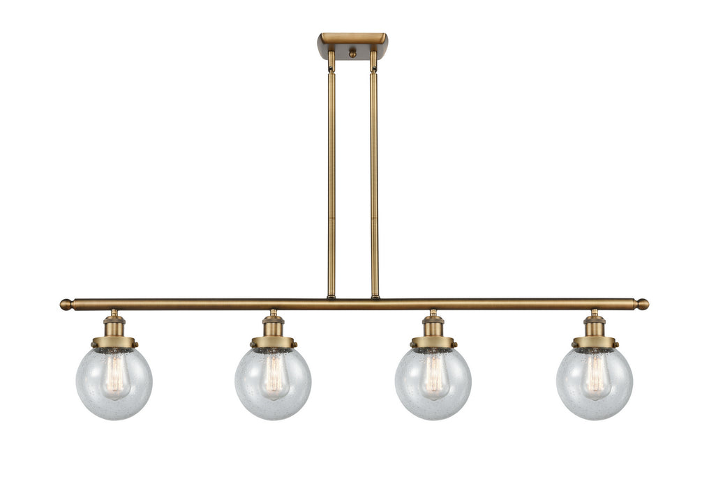 Innovations 916-4I-BB-G204-6 Four Light Island Pendant, Brushed Brass