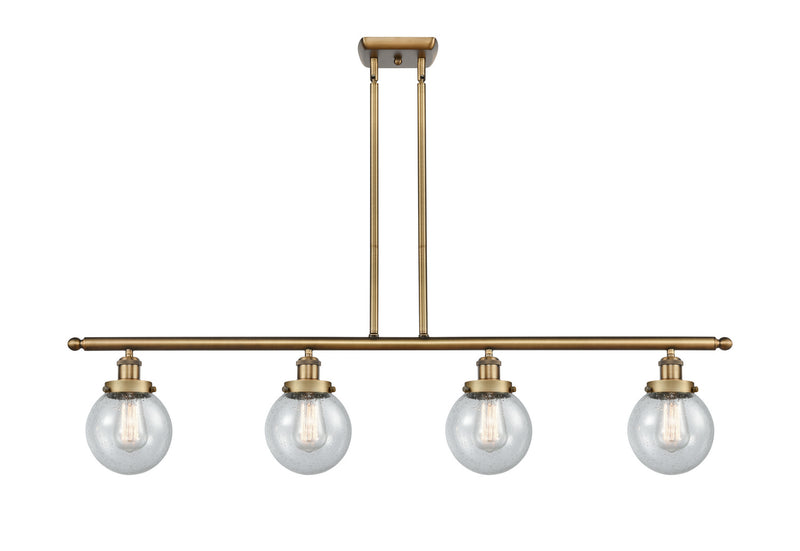 Innovations 916-4I-BB-G204-6-LED LED Island Pendant, Brushed Brass
