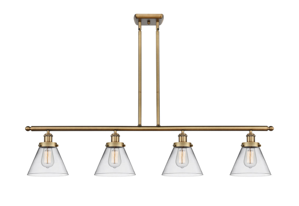 Innovations 916-4I-BB-G42 Four Light Island Pendant, Brushed Brass