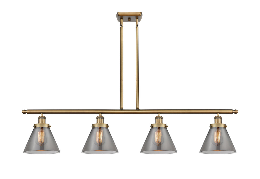 Innovations 916-4I-BB-G43 Four Light Island Pendant, Brushed Brass
