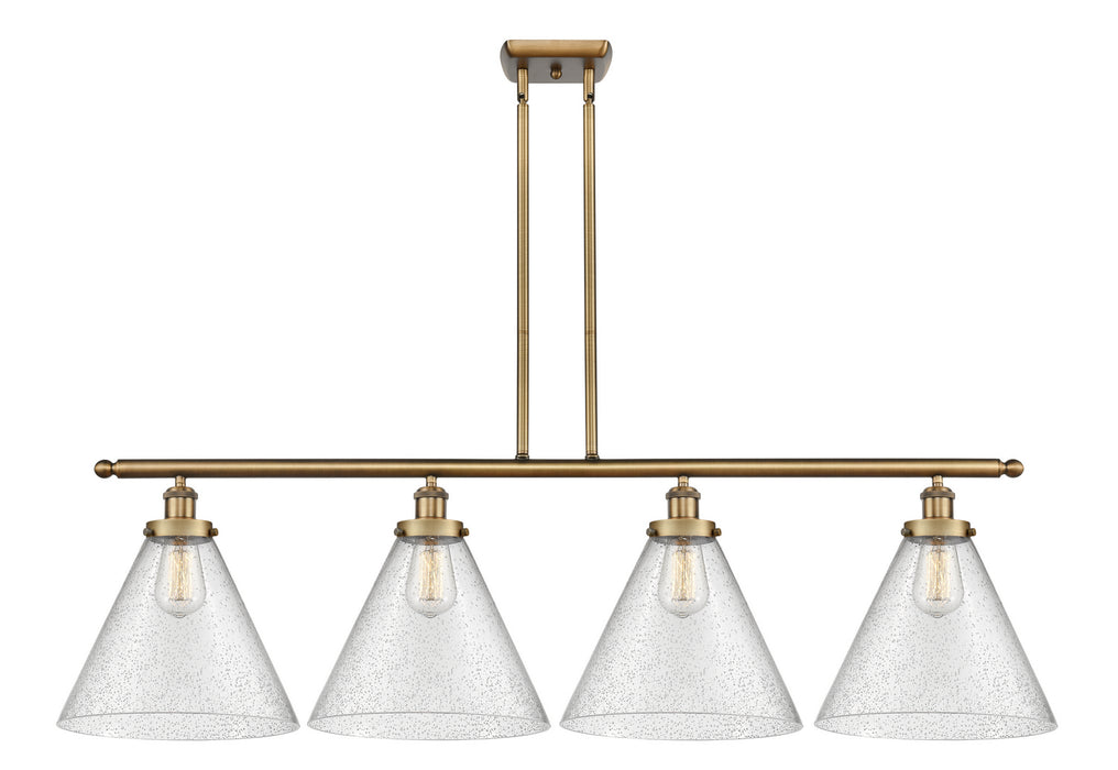 Innovations 916-4I-BB-G44-L Four Light Island Pendant, Brushed Brass