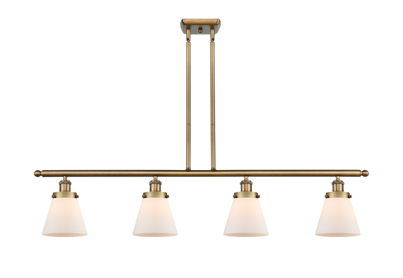 Innovations 916-4I-BB-G61 Four Light Island Pendant, Brushed Brass