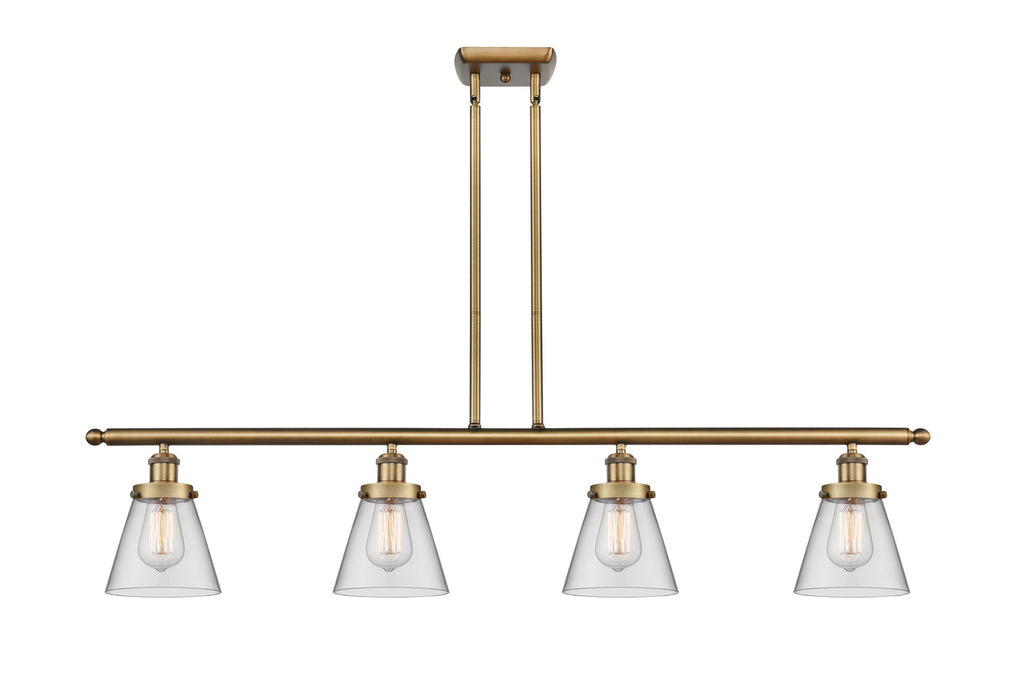 Innovations 916-4I-BB-G62 Four Light Island Pendant, Brushed Brass