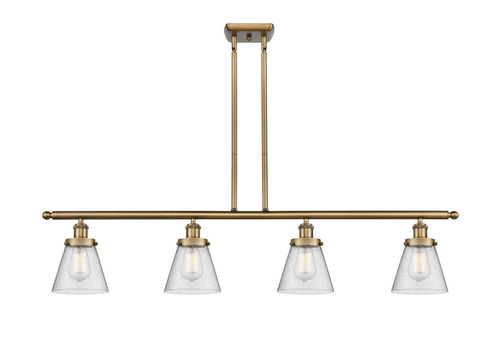 Innovations 916-4I-BB-G64 Four Light Island Pendant, Brushed Brass