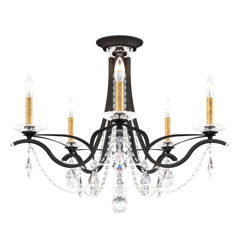 Schonbek VA8312N-51H Five Light Semi-Flush Mount, Black