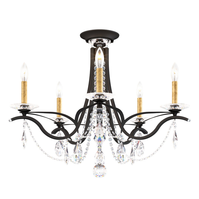 Schonbek VA8312N-51H Five Light Semi-Flush Mount, Black