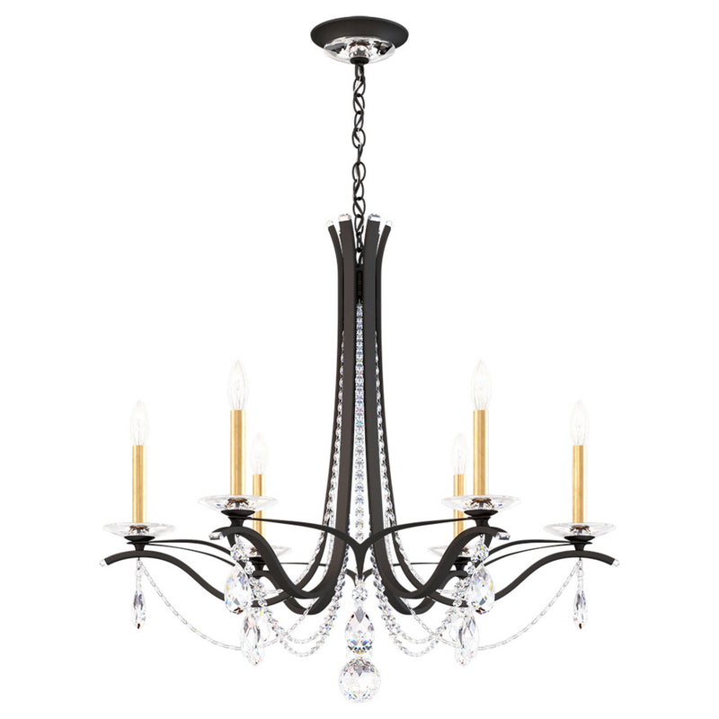 Schonbek VA8336N-51H Six Light Chandelier, Black