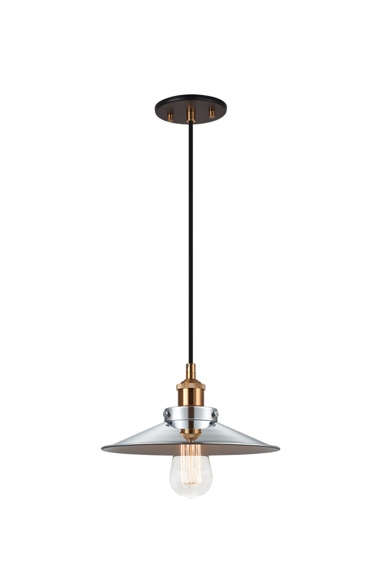 Matteo Lighting C46111AGCH One Light Pendant, Aged Gold Brass