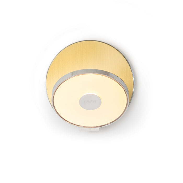 Koncept GRW-S-CRM-BRS-HW LED Wall Sconce, Chrome, Brushed Brass