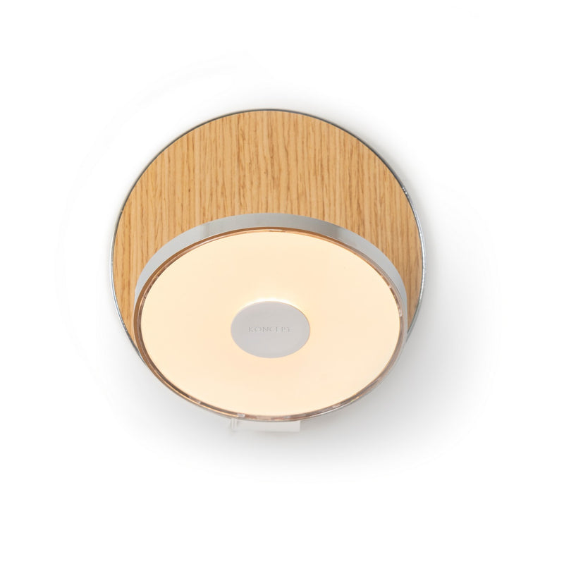 Koncept GRW-S-CRM-WOK-PI LED Wall Sconce, Chrome, White Oak