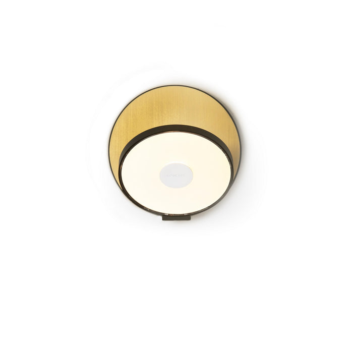 Koncept GRW-S-MBK-BRS-HW LED Wall Sconce, Metallic Black, Brushed Brass