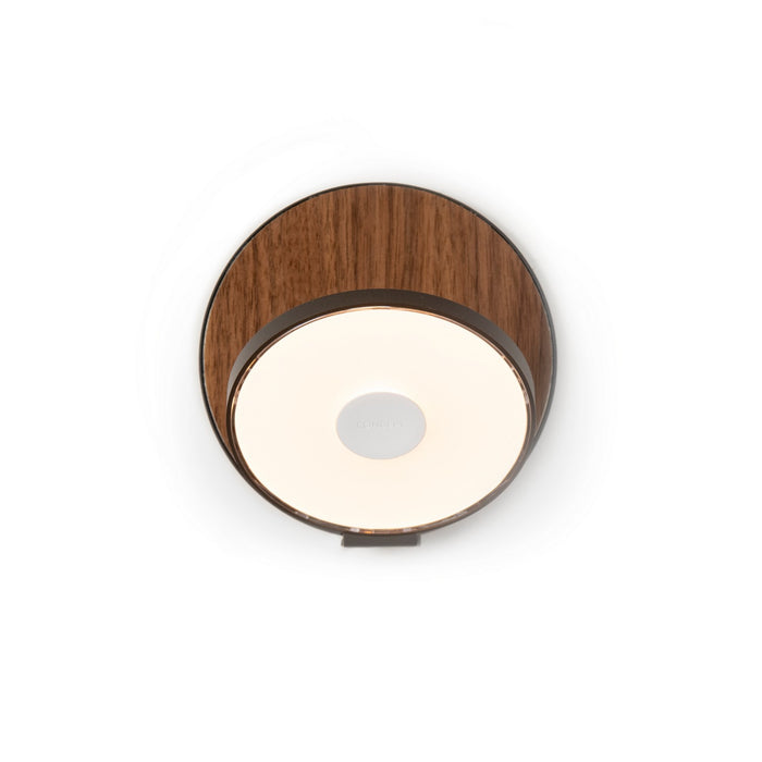 Koncept GRW-S-MBK-OWT-PI LED Wall Sconce, Metallic Black, Oiled Walnut