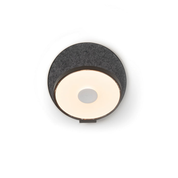Koncept GRW-S-MBK-OXF-HW LED Wall Sconce, Metallic Black, Oxford Felt